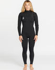 Volcom Womens Modulator 4/3mm Chest Zip Wetsuit - Black - firstmasonicdistrict