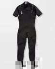 2/2mm Short Sleeve Chest Zip Full Wetsuit - Mens Wetsuit - Black - firstmasonicdistrict